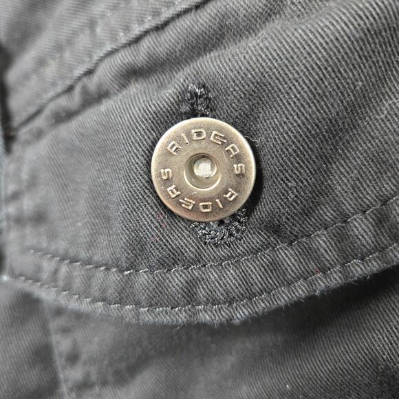 Riders Women's Denim Shorts Black Tabbed Cuff size 16M Small Button Flap Pockets - Picture 5 of 11